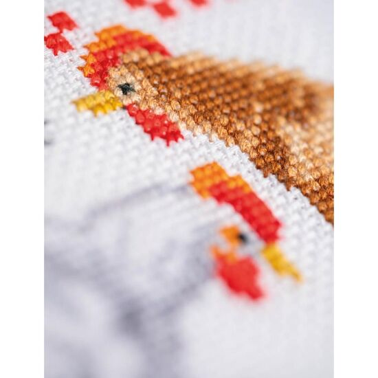 Kippen met kuikentjes borduren - telpatroon - Vervaco borduurpakket | hobbygigant.nl