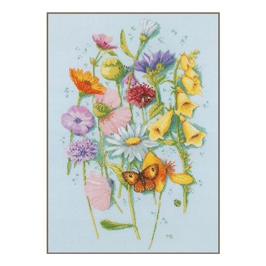 Lentebloemen van Marjolein Bastin borduren - LanArte kruissteek borduurpakket | hobbygigant.nl