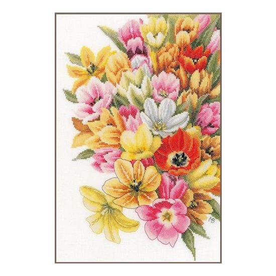 Tulpen van Marjolein Bastin borduren - LanArte kruissteek borduurpakket | hobbygigant.nl