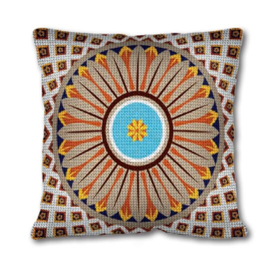 Vintage bloem borduurkussen - kussen borduurpakket | borduurpakketten | hobbygigant.nl