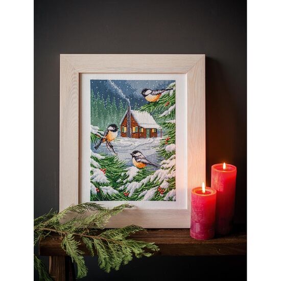 Wintertafereel borduren - telpatroon - Vervaco borduurpakket | hobbygigant.nl