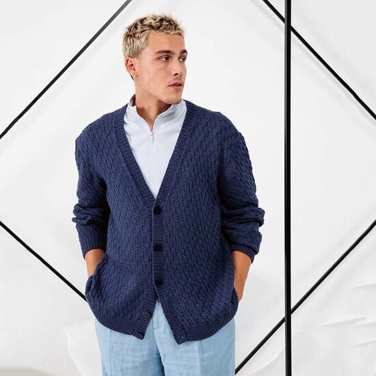 Trendy herenvest breien - Lang Yarns Norma breipakket | hobbygigant.nl