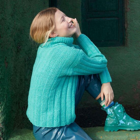 Coltrui met reliëf breien - Wooladdicts Honesty breipakket | hobbygigant.nl