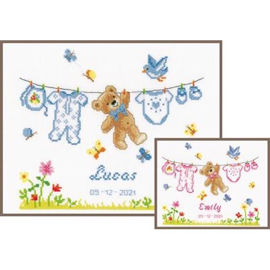 Geboorte beertje borduren - Vervaco borduurpakket | hobbygigant.nl