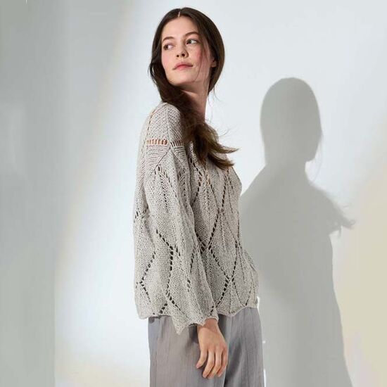 Damestrui met wiebrpatroon breien - Lana Grossa breipatroon | hobbygigant.nl