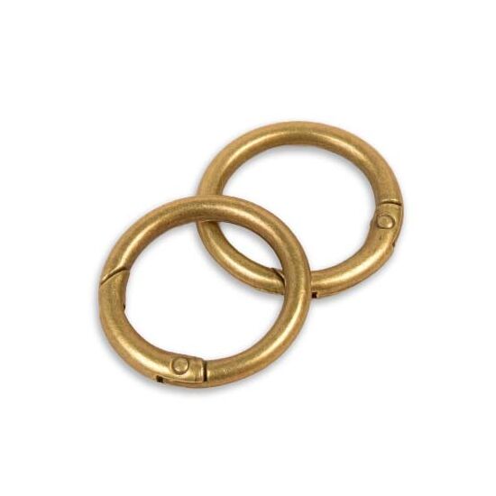 Ronde karabijnhaak 33,5 mm messing | hobbygigant.nl