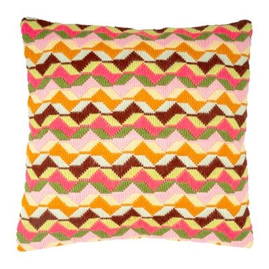 Geometrisch retro borduurkussen - Vervaco borduurpakket | hobbygigant.nl