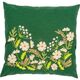 Groen kussen met witte bloemen borduren - Vervaco borduurpakket | hobbygigant.nl